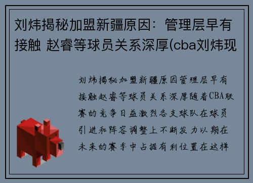 刘炜揭秘加盟新疆原因：管理层早有接触 赵睿等球员关系深厚(cba刘炜现在在哪个队)